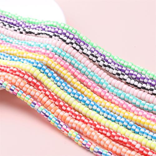 Grânulos de argila de polímero, DIY, Mais cores pare escolha, 6x3mm, Aprox 110PCs/Strand, vendido por Strand