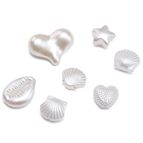 ABS Plastic Beads ABS Plastic Pearl DIY white Sold By Bag