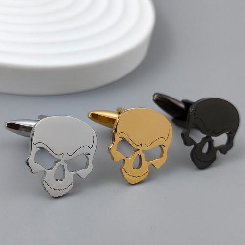 Cufflinks 304 Stainless Steel Skull plated multifunctional & for man & hollow Sold By PC