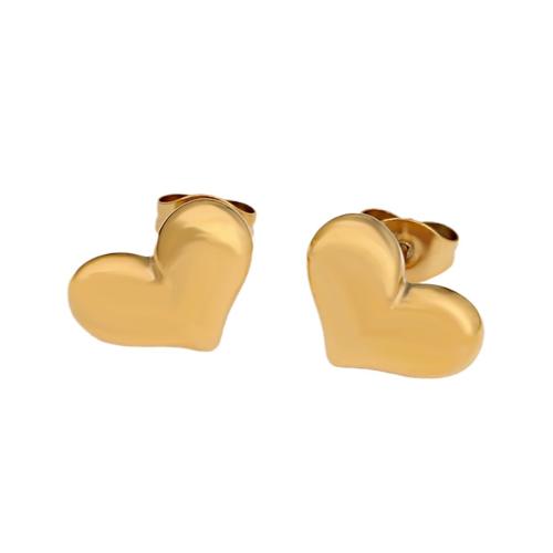 Stainless Steel Stud Earrings 304 Stainless Steel Heart plated fashion jewelry & for woman Sold By Bag