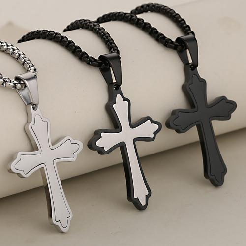 Pendants Cruach Cross dhosmálta, 304 Cruach dhosmálta, plátáilte, DIY, dathanna níos mó le haghaidh rogha, Díolta De réir PC