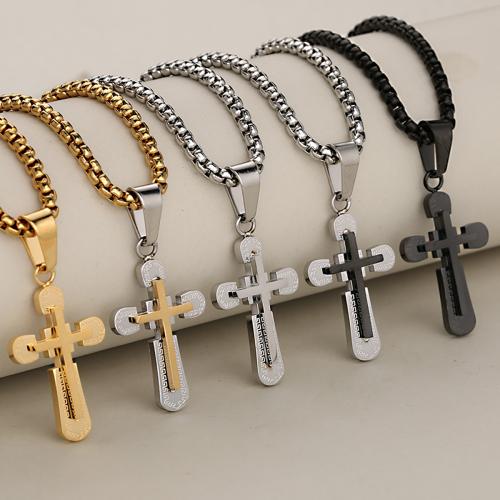 Stainless Steel Cross Pendants 304 Stainless Steel plated DIY Sold By PC