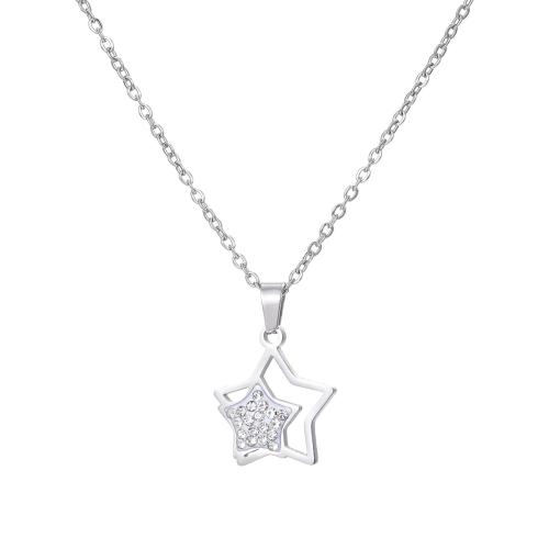 Socraigh Jewelry Cruach Dhosmálta Rhinestone, 304 Cruach dhosmálta, Star, plátáilte, unisex & stíleanna éagsúla do rogha & le rhinestone, dath bunaidh, Díolta De réir Socraigh