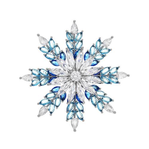 ottone spilla, placcato, Micro spianare cubic zirconia & per la donna, argento, 45x45mm, Venduto da PC