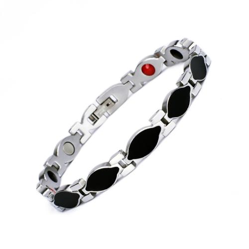 Titanium Staal Armband, mode sieraden & voor vrouw & glazuur, Lengte Ca 8.3 inch, Verkocht door PC