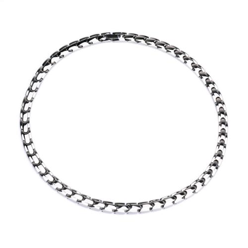 Titanium Steel Necklace with Germanium plated fashion jewelry & Unisex Length Approx 19.7 Inch Sold By PC