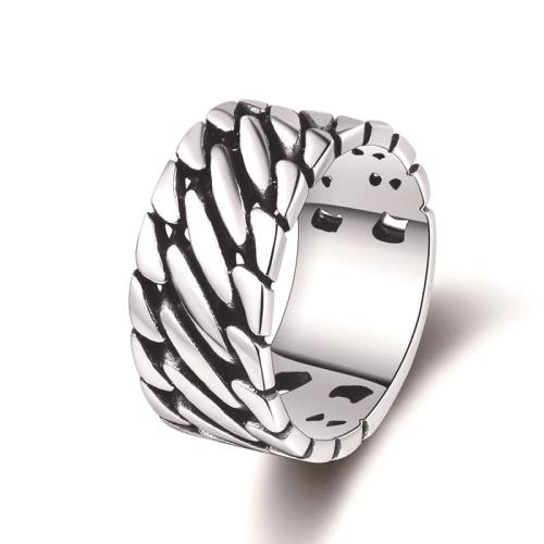 304 rozsdamentes acél Finger Ring, különböző méretű a választás & az ember & megfeketedik, az eredeti szín, Méret:7-13, Által értékesített PC