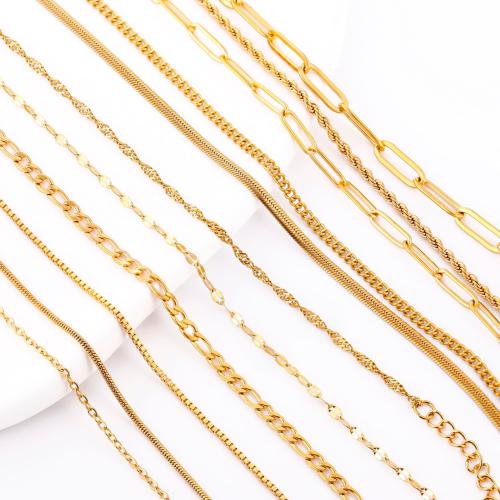 Stainless Steel Jewelry Necklace 304 Stainless Steel Vacuum Ion Plating DIY Sold By PC