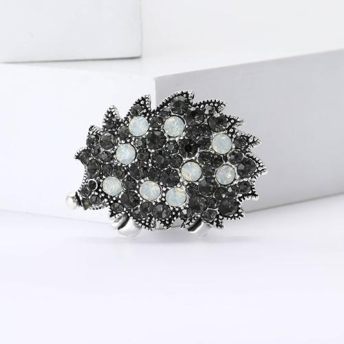 Zinc Alloy Brocher, Hedgehog, forgyldt, for kvinde & med rhinestone, flere farver til valg, nikkel, bly & cadmium fri, Solgt af PC