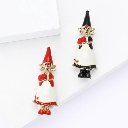 Zinc Alloy Brooches Girl gold color plated for woman & enamel nickel lead & cadmium free Sold By PC