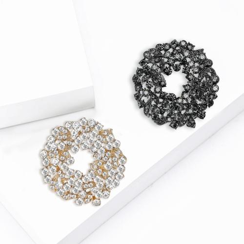 Zinc Alloy Brooches Flower plated for woman & with rhinestone nickel lead & cadmium free Sold By PC