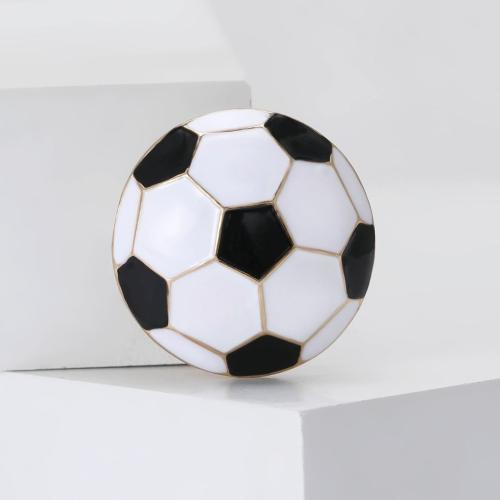 Zinc Alloy Brooches Football plated for woman & enamel nickel lead & cadmium free Sold By PC