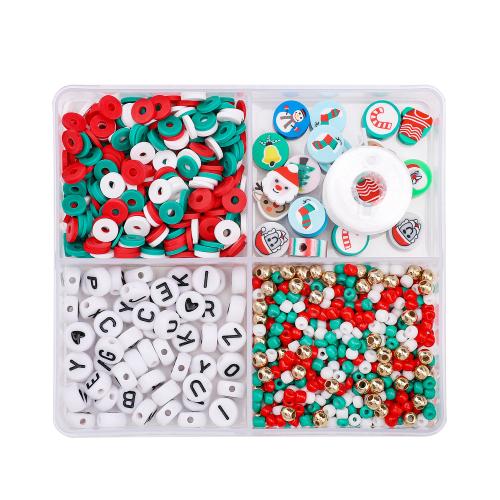 Polimero-Clay-Beads, argilla polimero, with plastica, DIY, colori misti, Appross. 90PC/scatola, Venduto da scatola