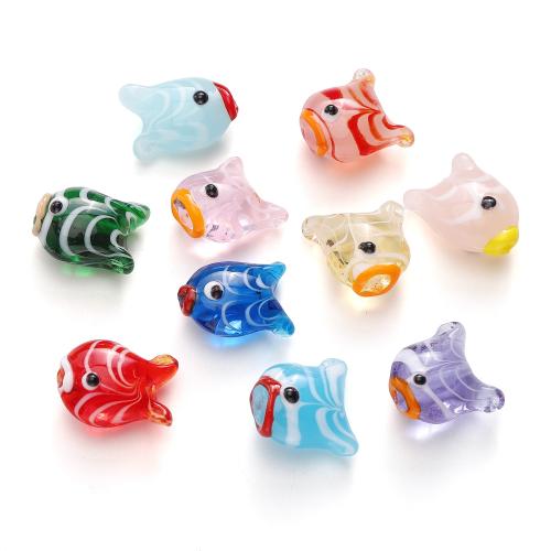 Handgemaakte Lampwork Beads, Vis, DIY, meer kleuren voor de keuze, 18x15mm, Verkocht door PC