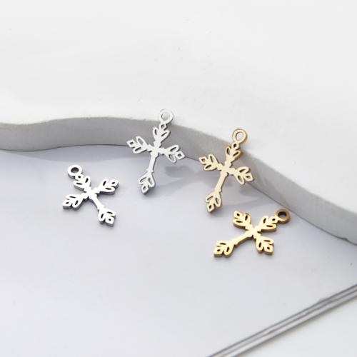 Nerūdijančio plieno Cross Pakabukai, 304 Nerūdijantis plienas, Kirsti, padengtą, Pasidaryk pats, daugiau spalvų pasirinkimas, 10x1x14mm, 10kompiuteriai/Krepšys, Pardavė Krepšys