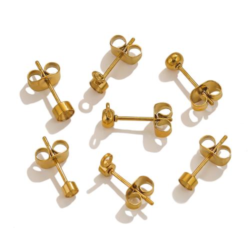 Stainless Steel Earring Stud Component 304 Stainless Steel plated DIY  Sold By Bag