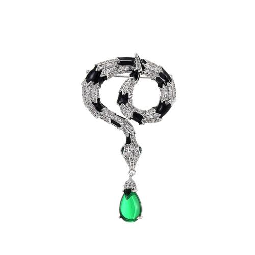 ottone spilla, Micro spianare cubic zirconia & per la donna, argento, 56x32mm, Venduto da PC