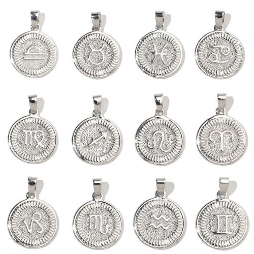 Brass Jewelry Pendants Vacuum Ion Plating Zodiac symbols jewelry & DIY Sold By PC