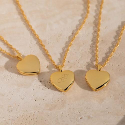 Fashion Locket Pendants 304 Stainless Steel Vacuum Ion Plating for woman Length 21-50 cm Sold By PC