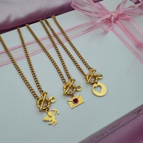 Stainless Steel Jewelry Necklace 304 Stainless Steel Vacuum Ion Plating & for woman Length 41-50 cm Sold By PC