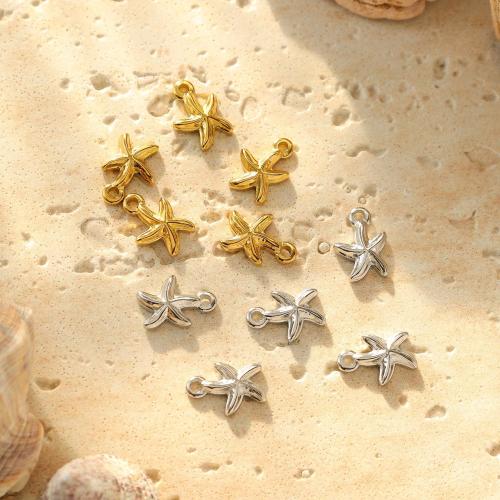 Stainless Steel Animal Pendants 304 Stainless Steel Starfish Vacuum Ion Plating DIY Sold By Bag