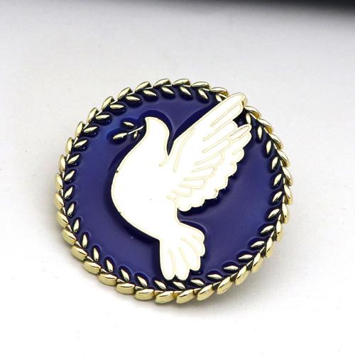 Zinc Alloy Brooches Pigeon gold color plated enamel nickel lead & cadmium free Approx Sold By Bag