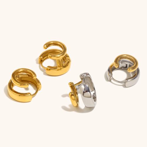 Huggie Anneau d'oreille, Acier inoxydable 304, Placage, pour femme, plus de couleurs à choisir, Vendu par paire