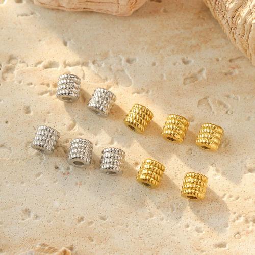 Edelstahl-Beads, 304 Edelstahl, Zylinder, plattiert, DIY, keine, 10PCs/Tasche, verkauft von Tasche