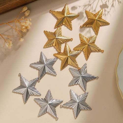 Stainless Steel Pendants 304 Stainless Steel Star plated DIY Sold By Bag