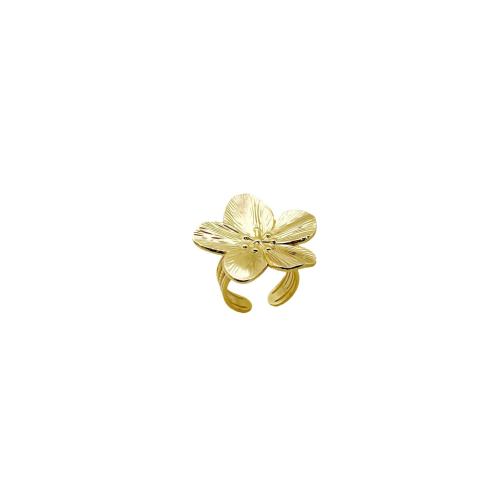 Stainless Steel Finger Ring 304 Stainless Steel Flower gold color plated fashion jewelry golden Sold By PC