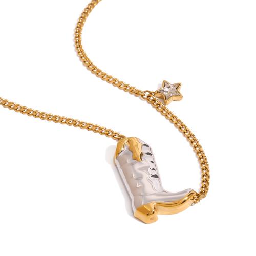 Stainless Steel Jewelry Necklace 304 Stainless Steel gold color plated fashion jewelry golden Sold By PC