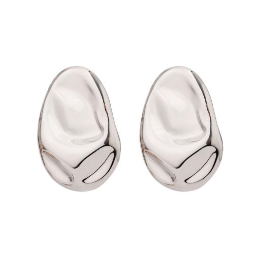 Stainless Steel Stud Earrings 304 Stainless Steel gold color plated fashion jewelry silver color Sold By Pair