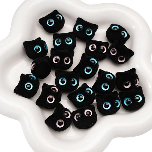 Resin Jewelry Beads with Flocking Fabric Cat DIY Sold By PC