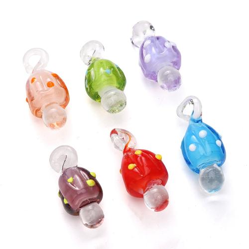 Lampwork Łącznik, Grzyb, DIY, dostępnych więcej kolorów, 13x29mm, sprzedane przez PC