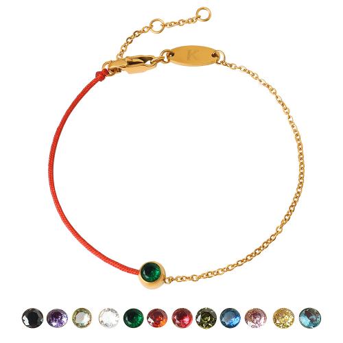 Bracelet d'acier titane, avec Cordon de noeud & zircon cubique, avec 3cm chaînes de rallonge, Placage de couleur d'or, bijoux de mode & différents matériaux pour le choix & unisexe, plus de couleurs à choisir, Longueur Environ 17 cm, Vendu par PC