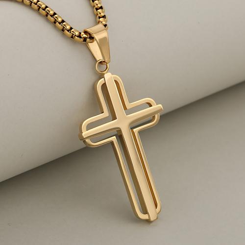 Nerezová ocel Cross Přívěsky, 304 Stainless Steel, Kříž, DIY & dutý, více barev na výběr, Prodáno By PC