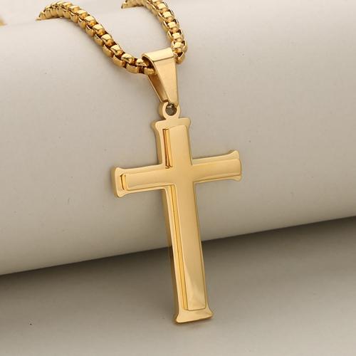 Stainless Steel Cross Pendants 304 Stainless Steel plated Double Layer & DIY Sold By PC