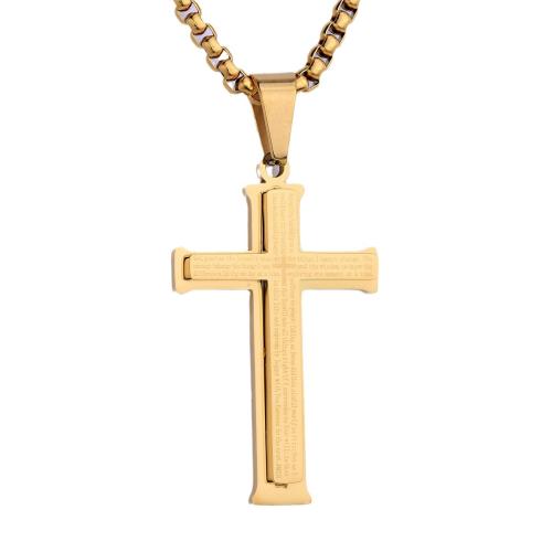 Stainless Steel Cross Pendants 304 Stainless Steel plated Double Layer & DIY Sold By PC