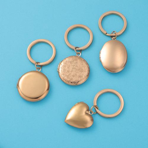 316L Stainless Steel Locket Key Chain mirror polish DIY & for woman Sold By PC