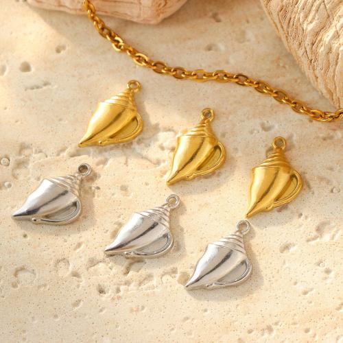 Stainless Steel Pendants 304 Stainless Steel Conch Vacuum Ion Plating DIY Sold By Bag