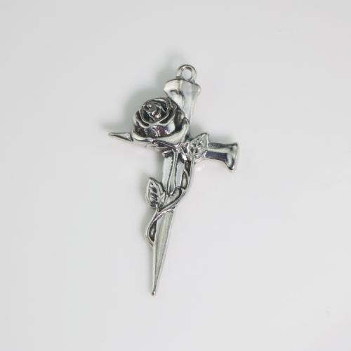 Zinc Alloy Cross Pendants antique silver color plated DIY nickel lead & cadmium free Approx Sold By Bag