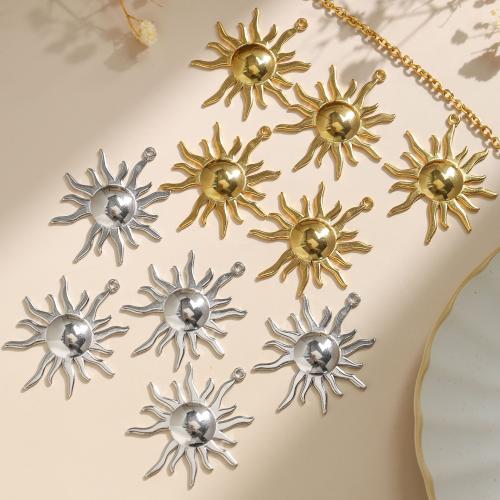 Stainless Steel Pendants 304 Stainless Steel Sun plated DIY Sold By Bag