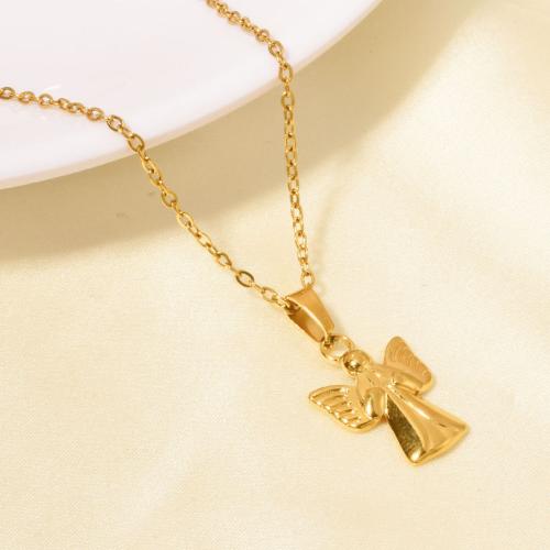 Stainless Steel Jewelry Necklace 304 Stainless Steel Angel plated for woman Sold By PC