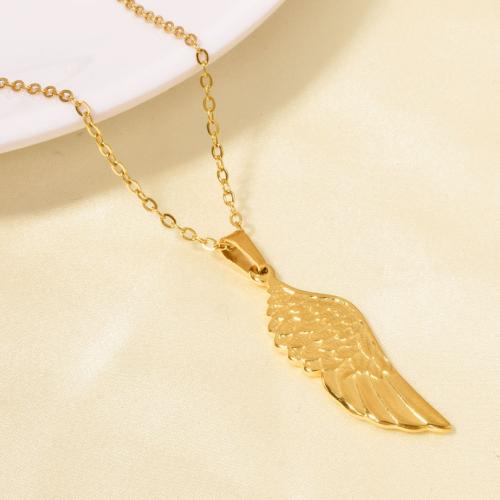 Stainless Steel Jewelry Necklace 304 Stainless Steel Wing Shape plated for woman Sold By PC