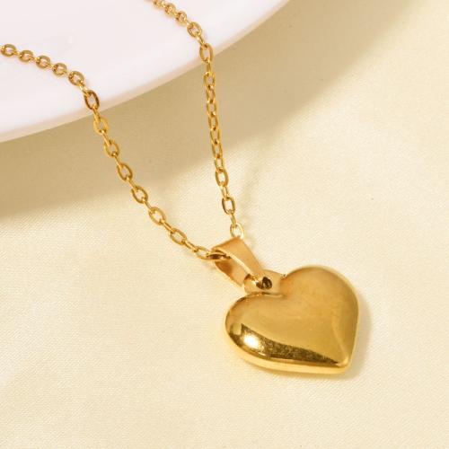 Stainless Steel Jewelry Necklace 304 Stainless Steel Heart plated for woman Sold By PC