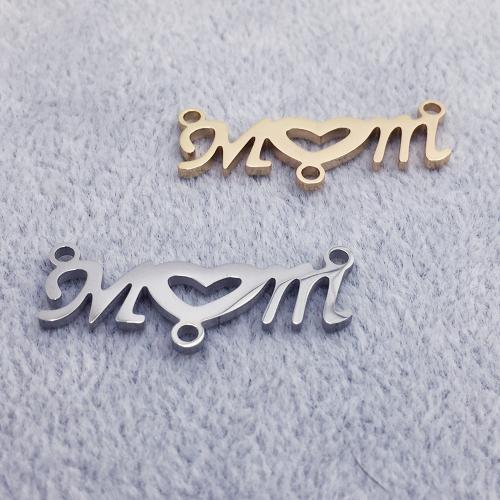 Stainless Steel Connector 304 Stainless Steel Alphabet Letter plated DIY & 2/1 loop Sold By PC