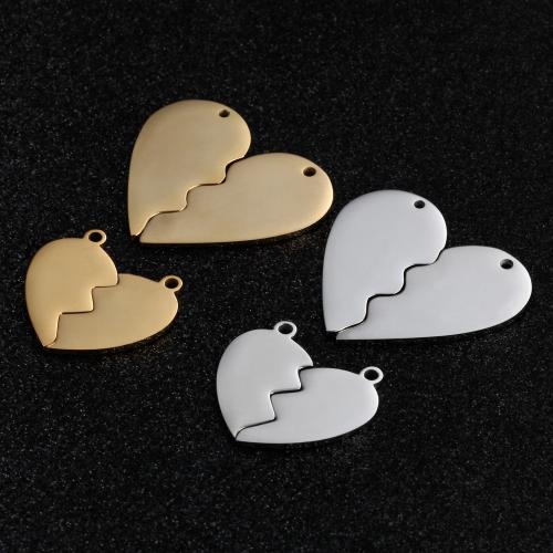 Stainless Steel Heart Pendants 304 Stainless Steel plated DIY Sold By PC