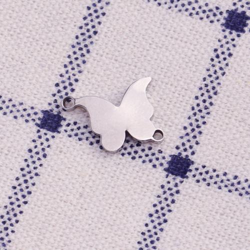 Stainless Steel Connector 304 Stainless Steel Butterfly silver color plated DIY & 1/1 loop Sold By PC