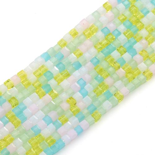 Fashion Glasperler, Glas, Square, du kan DIY, flere farver til valg, 2mm, Ca. 180pc'er/Bag, Solgt af Bag