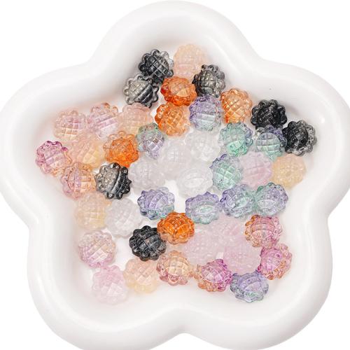 Fashion Glass Beads Flower DIY 15mm Sold By Bag